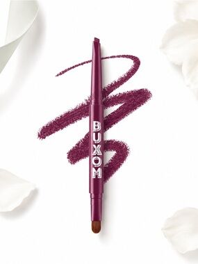 Buxom Dual-Ended Lip Liner & Brush — Powerful Plum